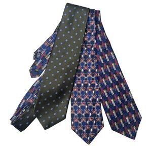 Mens 100% Silk Ties Brooks Brothers Bill Blass Stafford Geometric‎ Medallion 3pc